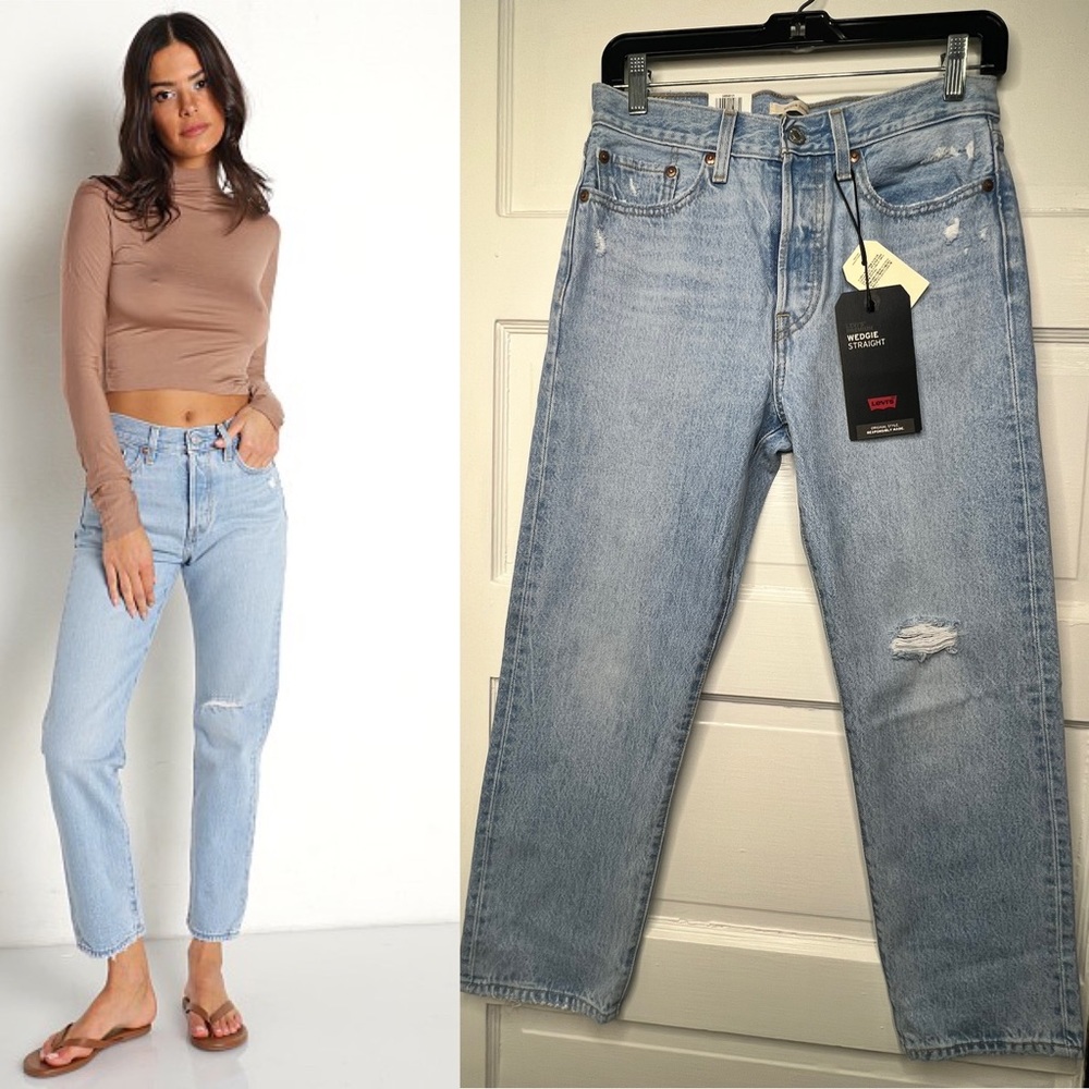 Levi's Wedgie Straight NWT NEW Luxor Again Light Wash 27 Cotton High Rise